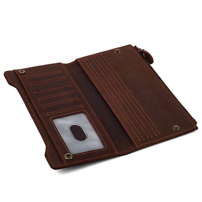 Master Mason Blue Lodge Wallet - Brown Genuine Leather With Credit Card Holder - Bricks Masons