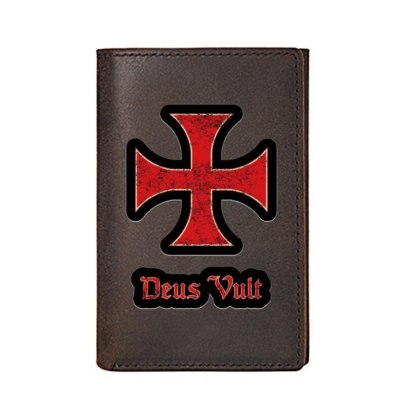 Knights Templar Commandery Wallet - Cow Leather - Bricks Masons