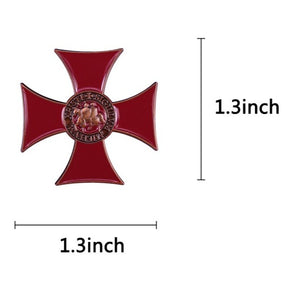 Knights Templar Commandery Lapel Pin - Red Cross Crusaders - Bricks Masons