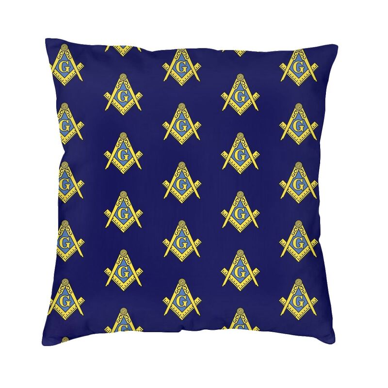 Master Mason Blue Lodge Pillowcase - Square And Compass G Velvet Fabric - Bricks Masons