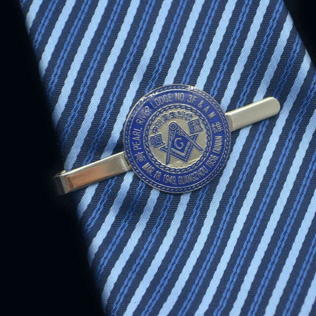 Master Mason Blue Lodge Tie Bar - Pearl River Lodge NO.3 - Bricks Masons