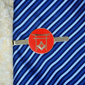 Master Mason Blue Lodge Tie Bar - Japan Shrine Torii SAGAMIHARA - Bricks Masons