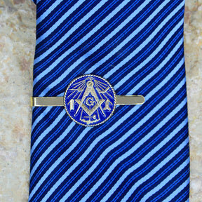 Master Mason Blue Lodge Tie Bar - Grip Tools Gold - Bricks Masons
