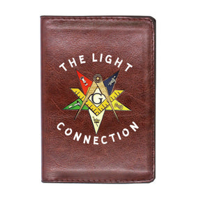 OES Wallet - The Light Connection Passport & Credit Card Holder (Black/Brown) - Bricks Masons