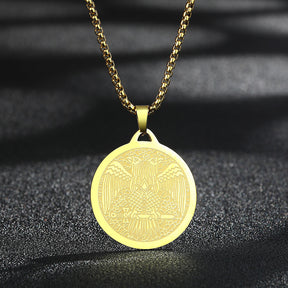 Scottish Rite Necklace - Wings Down Pendant (Gold & Silver) - Bricks Masons