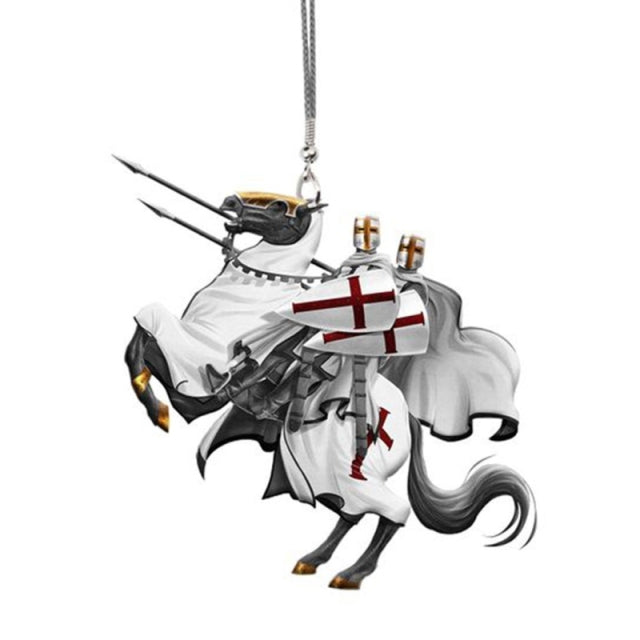 Knights Templar Commandery Car Pendant - Riding Horse - Bricks Masons