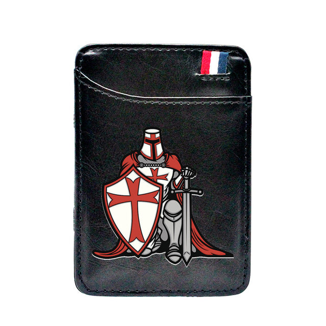 Knights Templar Commandery Wallet - (Black & Brown) - Bricks Masons