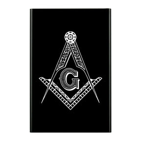 Master Mason Blue Lodge Cigarette Case - Square and Compass G Automatic Sliding Metal - Bricks Masons
