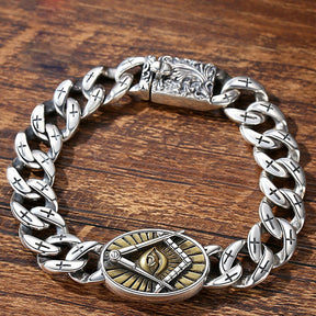 Master Mason Blue Lodge Bracelet - Handmade Silver Plated - Bricks Masons