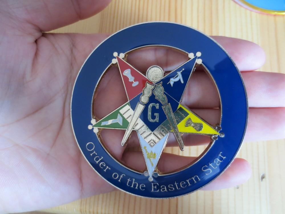 OES OES Car Emblem - Square & Compass Medallion - Bricks Masons