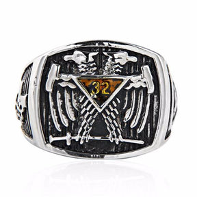 32nd Degree Scottish Rite Ring - Double-Headed Eagle - Bricks Masons