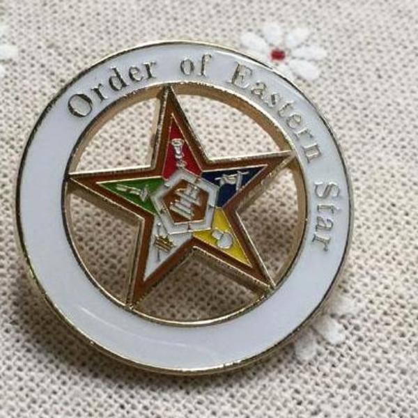 Order of Eastern Star White Masonic Lapel Pin - Bricks Masons
