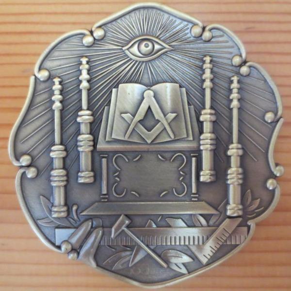 Master Mason Blue Lodge Car Emblem - Ancient Temple - Bricks Masons