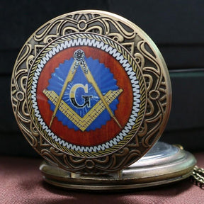 Master Mason Blue Lodge Pocket Watch - Bronze - Bricks Masons