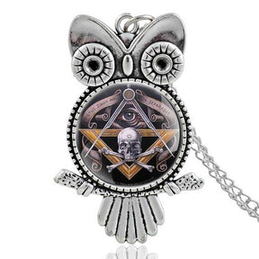 Widows Sons Necklace - Owl Skull & Bones [Silver & Bronze] - Bricks Masons
