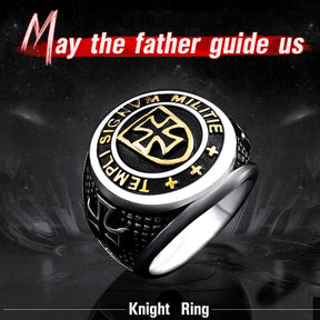 TEMPLI SIGNVM MILITIE Knights Templars Ring Gold - Bricks Masons