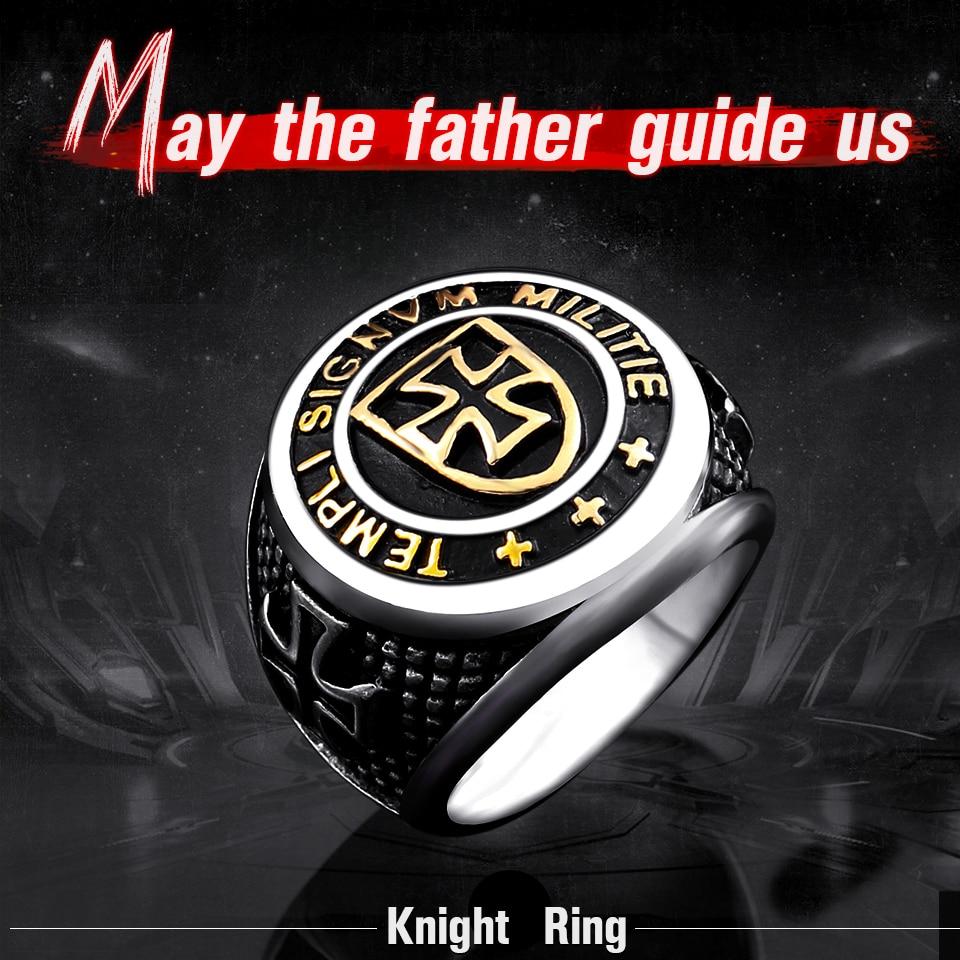 TEMPLI SIGNVM MILITIE Knights Templars Ring Gold - Bricks Masons