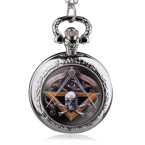 Eye Of Providence Pocket Watch - AllSeeing Eye Skull & Bones Watch [Multiple Colors] - Bricks Masons