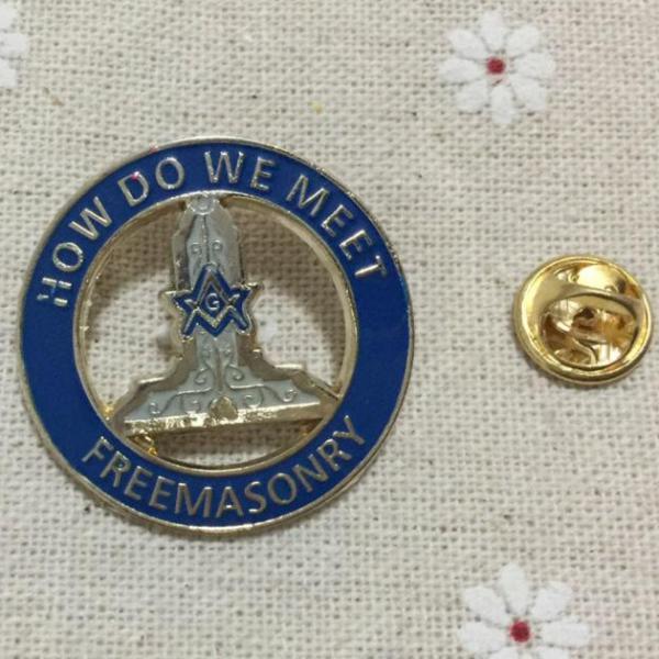 On the Level Masonic Lapel Pin (OTL) HOW DO WE MEET FREEMASONRY - Bricks Masons