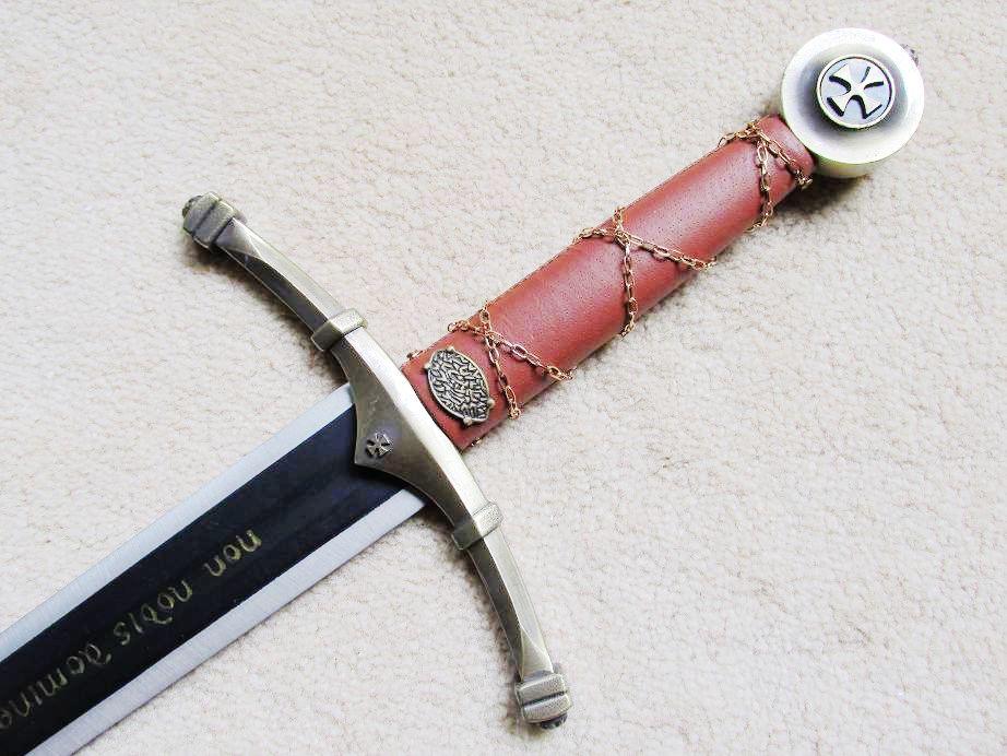 Knight Templar Encryption Chain Handle Sword W/ Wall Mount 44" - Bricks Masons