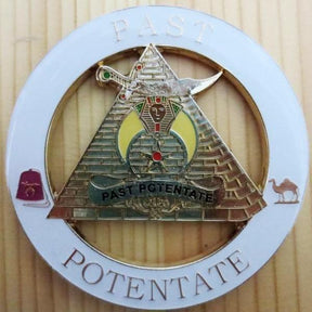 Past Potentate Shriners Car Emblem - Fez Camel White Medallion - Bricks Masons