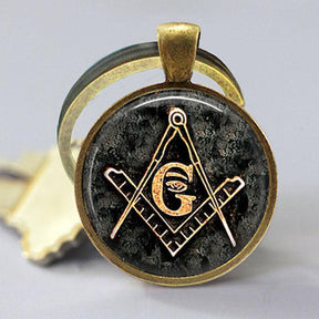 Master Mason Blue Lodge Keychain - Square and Compass G - Bricks Masons