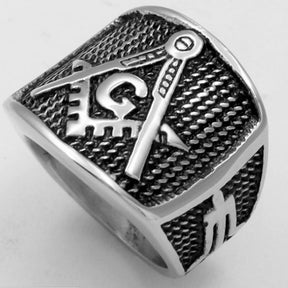 Knights Templar Commandery Ring - Stainless Steel Silver - Bricks Masons