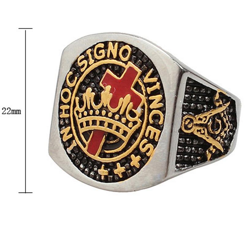 Knights Templar Commandery Ring - IN HOC SIGNO VINCES - Bricks Masons