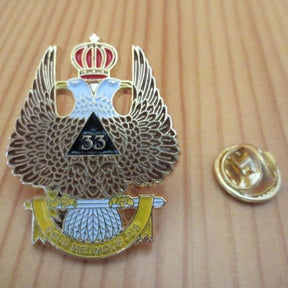 33rd Degree Scottish Rite Lapel Pin - Ancient and Accepted - Bricks Masons