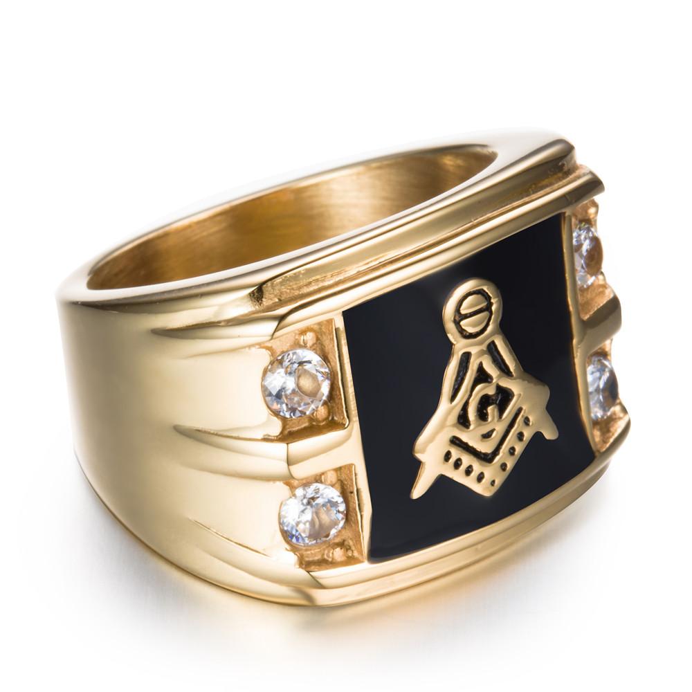 Master Mason Blue Lodge Ring - Gold and Silver - Bricks Masons