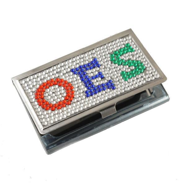 Crystal Card Case Holder Order of the Eastern Star OES - Bricks Masons