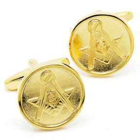 Master Mason Blue Lodge Cufflink - Silver & Gold Symbol - Bricks Masons