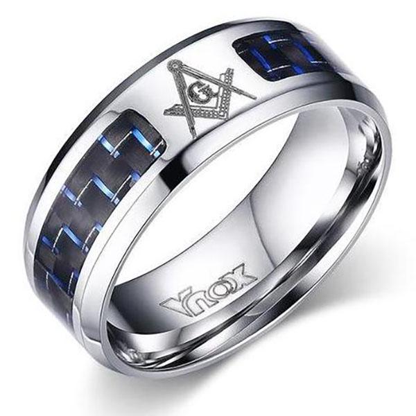 Master Mason Blue Lodge Ring - Black & Blue - Bricks Masons