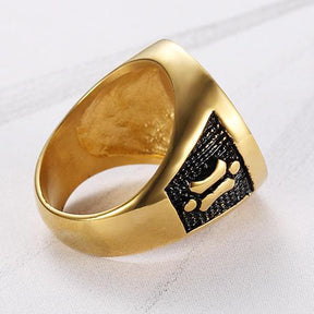 Master Mason Blue Lodge Ring - Stainless Steel Gold Color - Bricks Masons