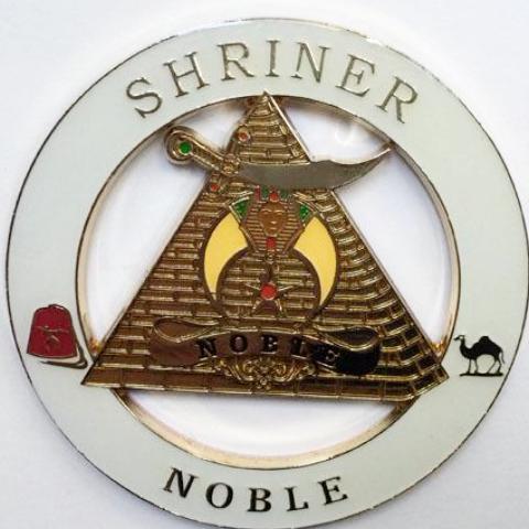 Shriners Car Emblem - Noble White - Bricks Masons
