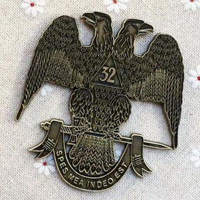 32nd Degree Scottish Rite Car Emblem - SPES MEA INDEO EST Medallion - Bricks Masons