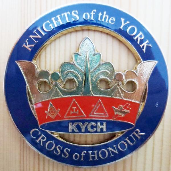 Knights of the York Cross of Honour Car Emblem - Blue 3" KYCH Medallion - Bricks Masons