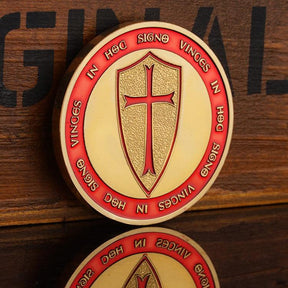 Knights Templar Commandery Coin - Cross Christ Soldiers Red - Bricks Masons