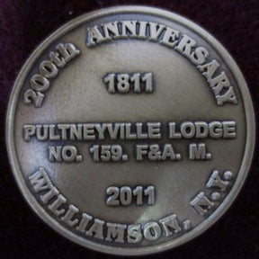 Master Mason Blue Lodge Coin - Metal 200th ANNIVERSARY PULTNEYVLILLE LODGE - Bricks Masons