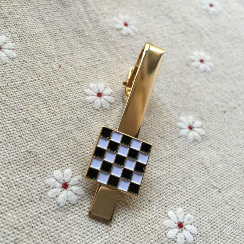 Masonic Tie Clip - Black & White Checkered - Bricks Masons