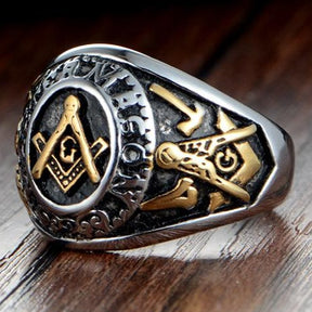 Master Mason Blue Lodge Ring - Gold Color - Bricks Masons
