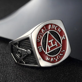 Royal Arch Chapter Ring - Titanium Steel - Bricks Masons