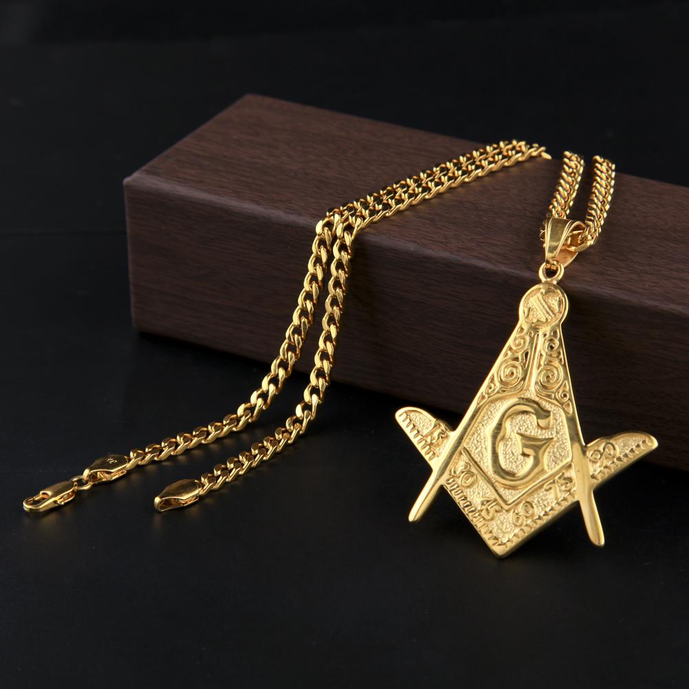 Master Mason Blue Lodge Necklace - Square Compass G - Bricks Masons