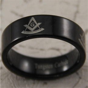 Past Master Blue Lodge Ring - Black Tungsten - Bricks Masons