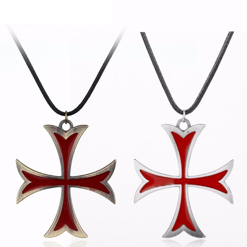 Knights Templar Commandery Necklace - Medieval Cross - Bricks Masons