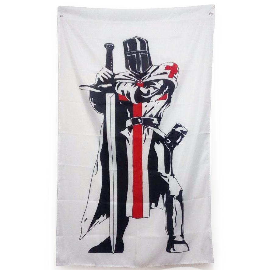 Knights Templar Commandery Flag - White printed - Bricks Masons