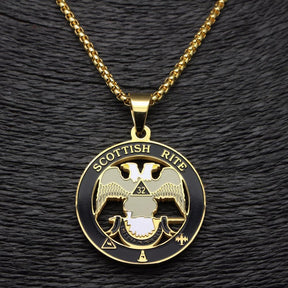 32nd Degree Scottish Rite Necklace - Gold - Bricks Masons