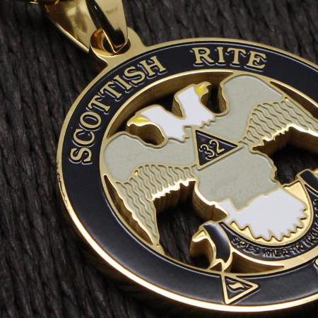 32nd Degree Scottish Rite Necklace - Gold - Bricks Masons