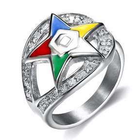 OES Ring - Silver Stainless Steel - Bricks Masons