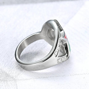 OES Ring - Silver Stainless Steel - Bricks Masons